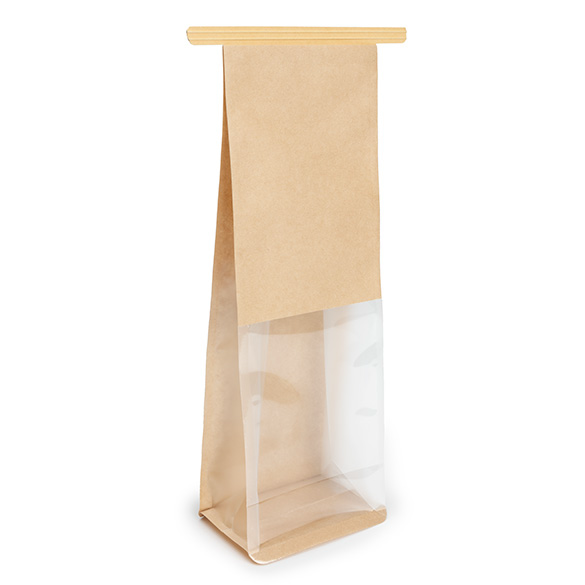 Sac à fond plat kraft avec fermeture tin-tie et soufflets 8,9x6,4x25,4 cm (100 pcs) [TTGB1K]