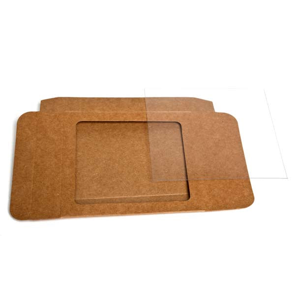 boite en kraft marron avec fenètre 11.4x2.2x14.9cm (25 Pieces) [WKR247]