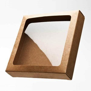boite en kraft marron avec fenètre 11.4x2.2x14.9cm (25 Pieces) [WKR247]