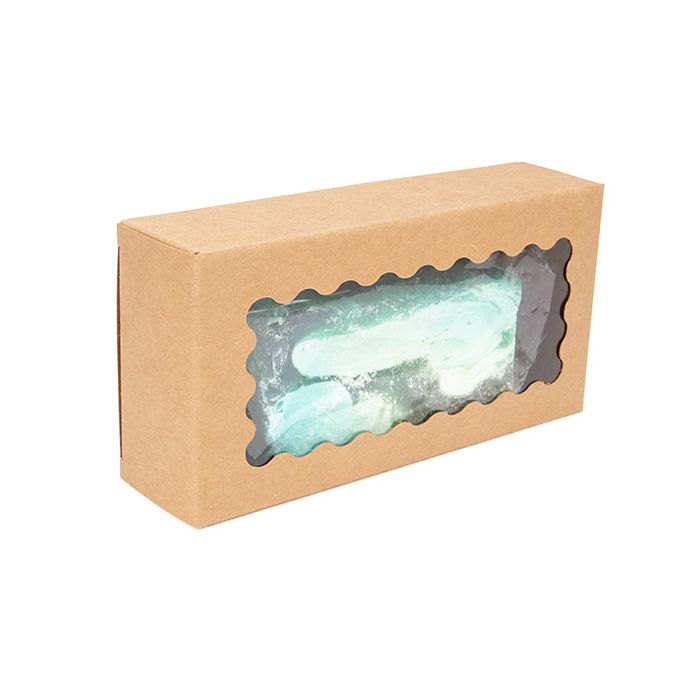 Boite Kraft avec Fenêtre Ondulée 7x3,7x14 cm (25 pièces) [WKRG11]