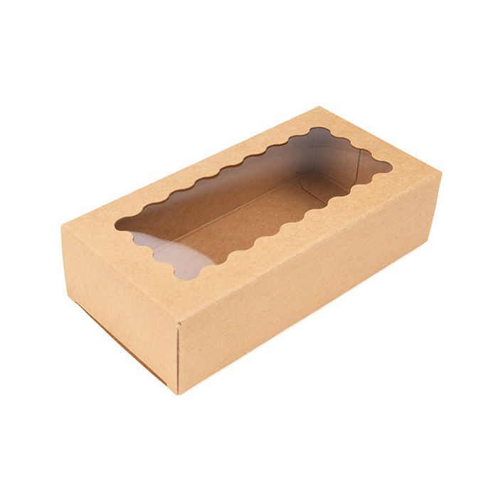 Boite Kraft avec Fenêtre Ondulée 7x3,7x14 cm (25 pièces) [WKRG11]