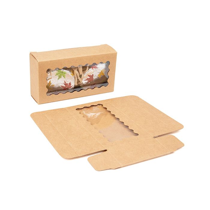 Boite Kraft avec Fenêtre Ondulée 10,6x3x5,6 cm (25 pièces) [WKRG12]