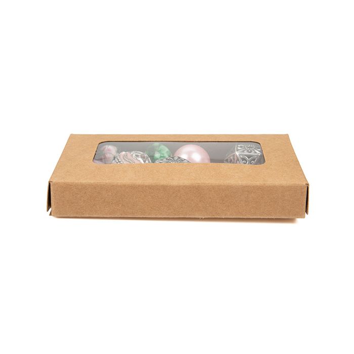 Boite Kraft avec Fenêtre 5,4x1,3x9,2 cm (25 pièces) [WKRG288]