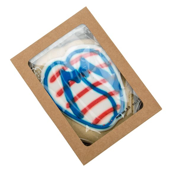 Boite en papier kraft à fenêtre avec feuille PET insérée 10x2.1x13.8cm (25 Pièces) [WKRG313]