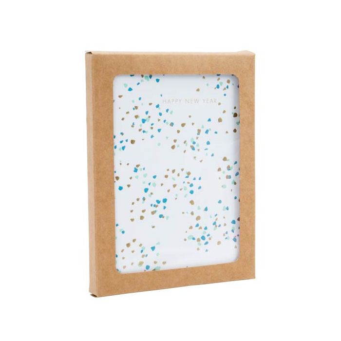 Boîte en papier kraft avec fenêtre et feuille en PET insérée 11.5x1.3x15 cm (25 pièces) [WKRG6]