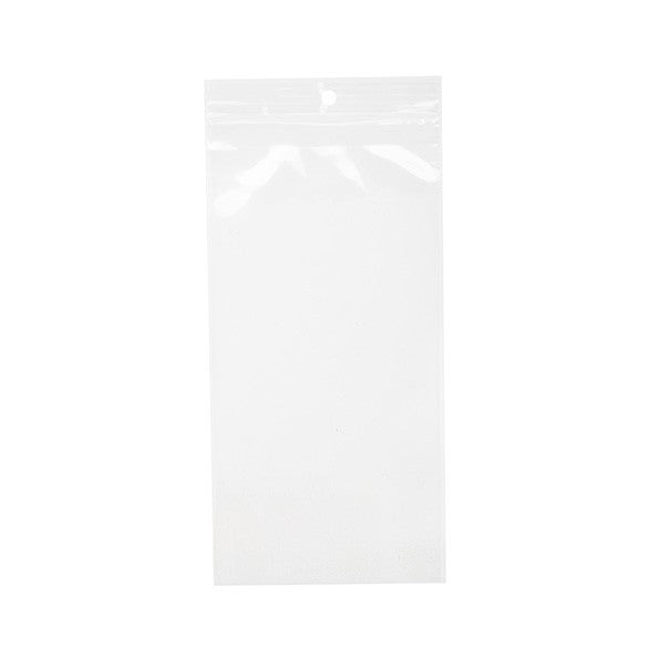 Sachet zip à transparence cristalline 75 microns avec trou pour suspension 12,7x20,3cm (100 pièces) [Z3R48]