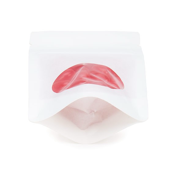 Doypack Kraft Blanc avec fenêtre ovale 8x5x13cm | 28g (100 pièces) [ZBGO1WK]