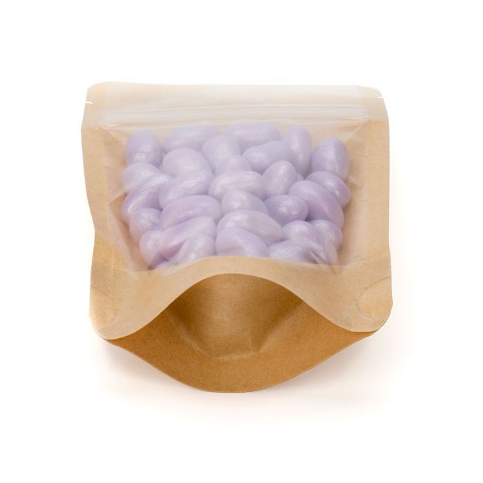 Doypack en papier Kraft avec transparence, 8x5x13cm | 28g (100 pièces) [ZBGKC1]