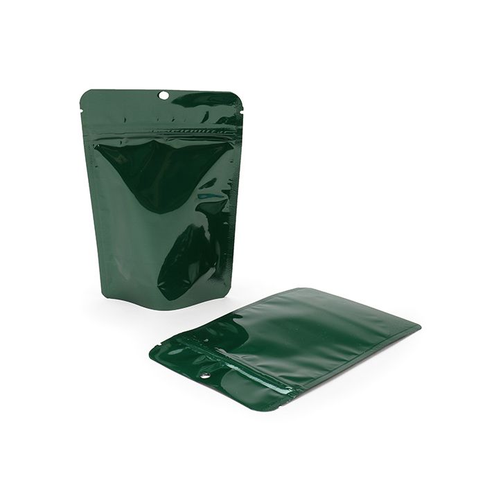 Doypack Vert Métallisé 10x6x15cm Trou de suspension (100 pièces) [ZBGM2HGH]