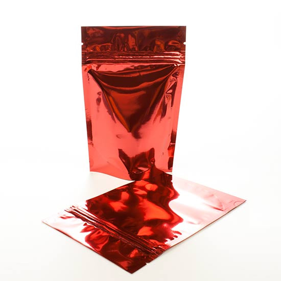 Doypack Rouge Métallisé 22.9x12.1x34.3cm | 907g (100 pièces) [ZBGM6R]