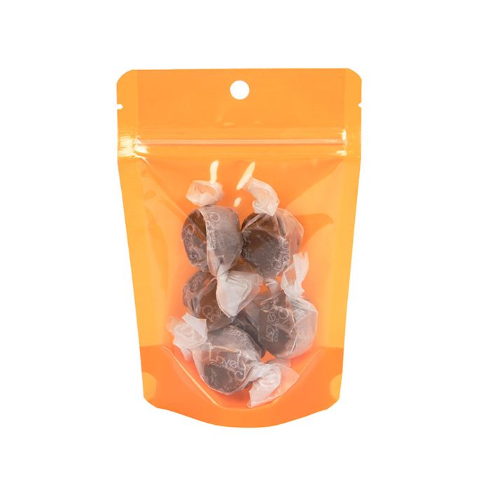 Stand Up Pouches Transparent/Neon Orange 10,2x6x15,2 cm