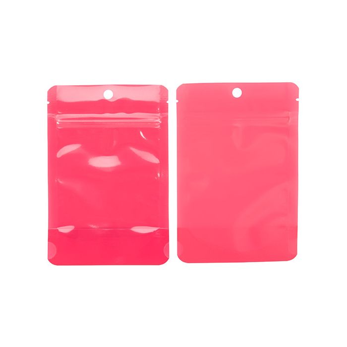Doypack Transparent/Rose Fluo 10,2x6x15,2cm (100 pièces) [ZBGN2W]