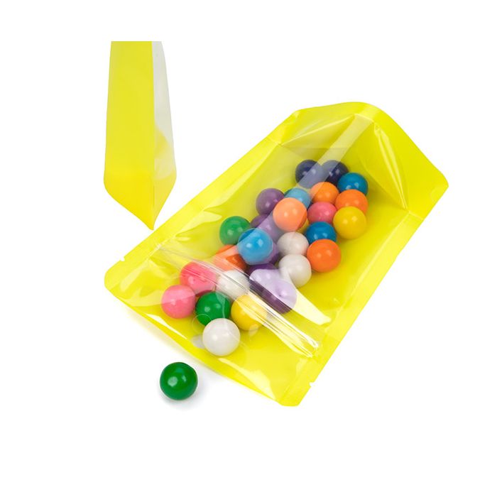 Doypack Transparent/Jaune Fluo 10,2x6x15,2cm (100 pièces) [ZBGN2YW]