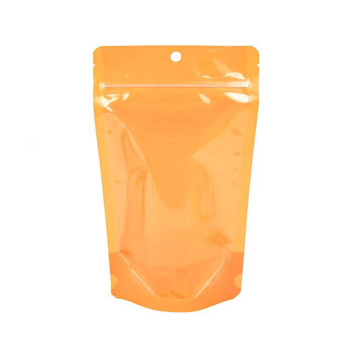 Doypack Transparent/Orange Fluo 13x7,9x20,6cm (100 pièces) [ZBGN3OR]