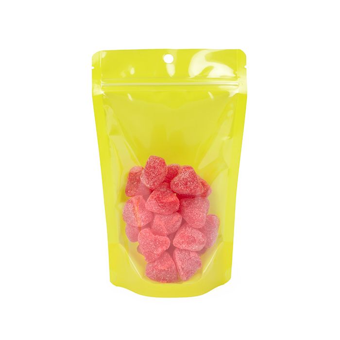 Stand Up Pouches Transparent/Neon Yellow 13x7,9x20,6 cm