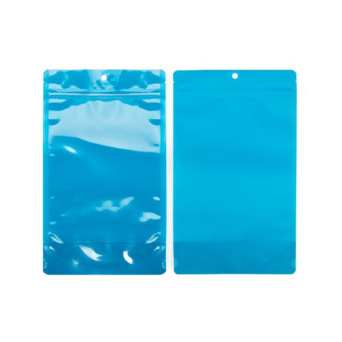 Doypack Transparent/Bleu Fluo 17,2x8,9x28,6cm (100 pièces) [ZBGN4BL]