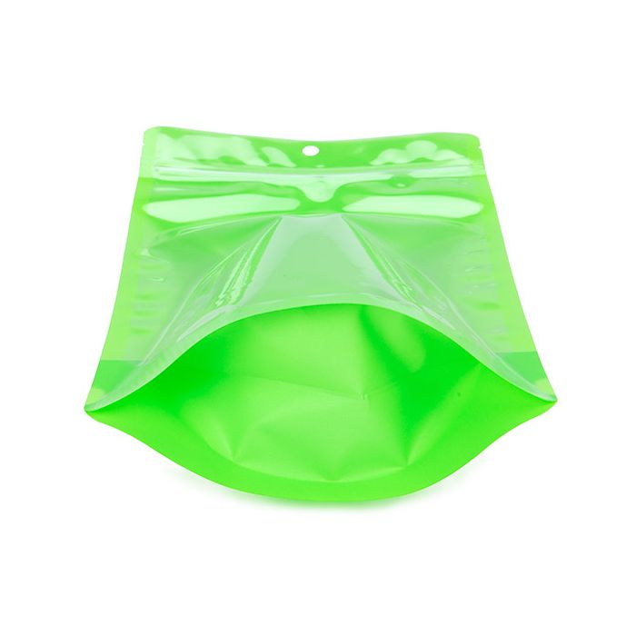 Doypack Transparent/Vert Fluo 17,2x8,9x28,6cm (100 pièces) [ZBGN4GR]