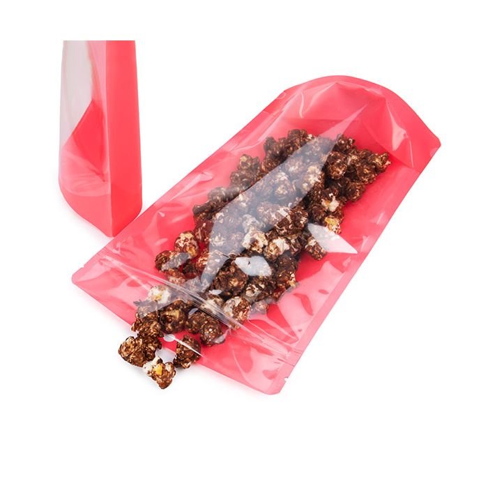 Doypack Transparent/Rose Fluo 17,2x8,9x28,6cm (100 pièces) [ZBGN4W]