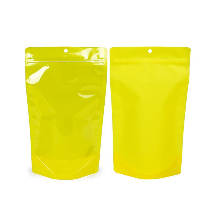 Doypack Transparent/Jaune Fluo 17,2x8,9x28,6cm (100 pièces) [ZBGN4YW]