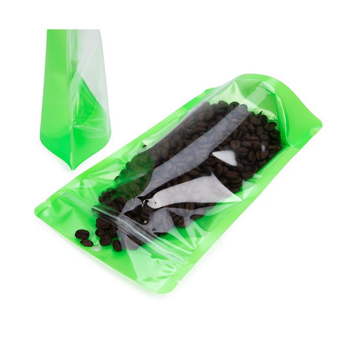 Doypack Transparent/Vert Fluo 14,9x8,9x23,2cm (100 pièces) [ZBGN7GR]