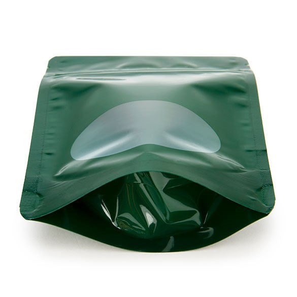 Doypack Vert chasseur avec fenêtre 10.2x6x15.2cm | 57g (100 pièces) [ZBGO2HG]