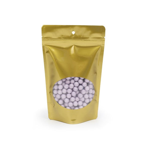 Doypack Or avec fenêtre ovale 13x7.9x20.6cm | 113g (100 pièces) [ZBGO3G]