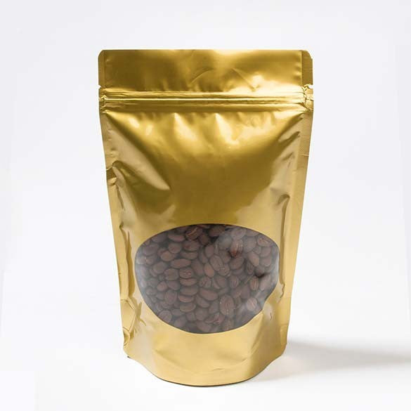 Doypack Or avec fenêtre ovale 21x8,9x29,2cm | 510g (100 pièces) [ZBGO5G]