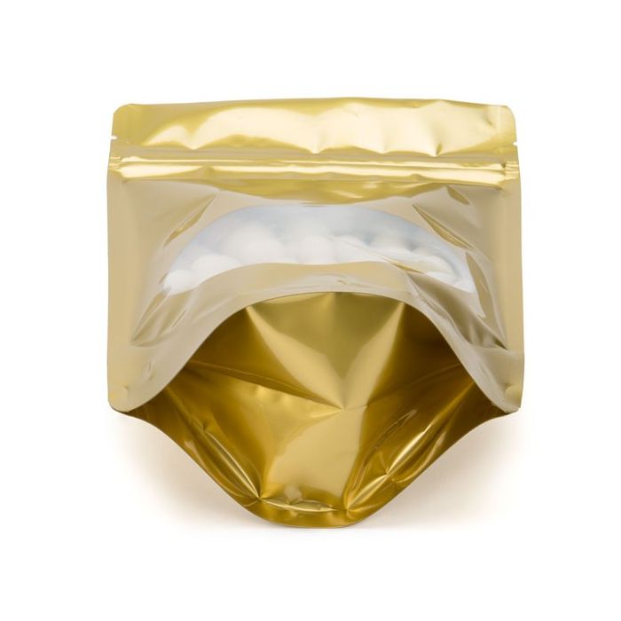 Doypack Or Métallisé avec fenêtre Transparente, 15x9x23.2cm | 312g (100 pièces) [ZBGO7G]