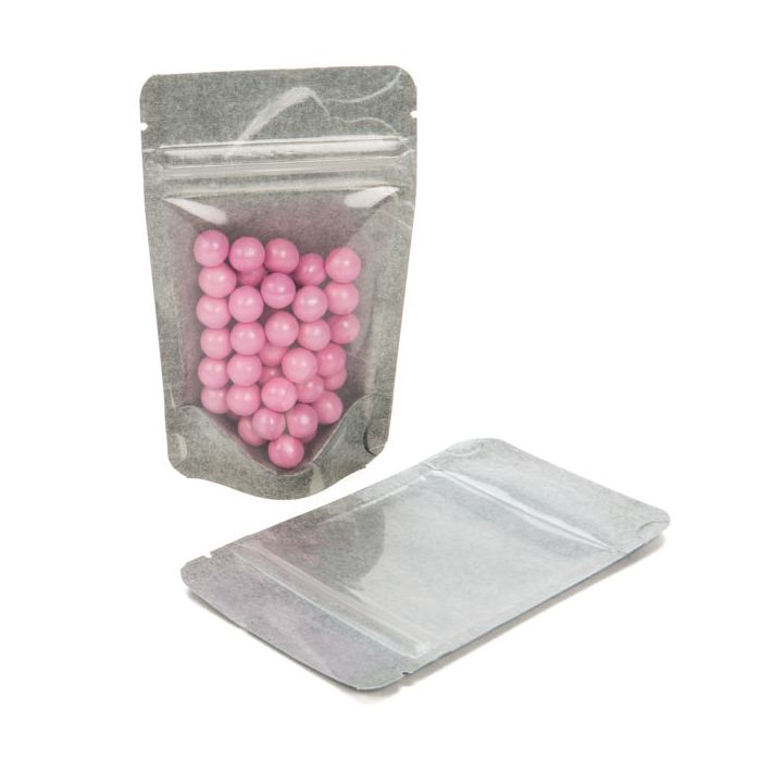 Doypack papier de riz Noir avec avant Transparent, 8x5x13cm | 28g (100 pièces) [ZBGR1BC]