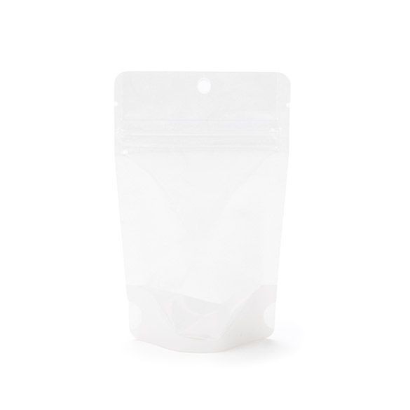Doypack papier de riz Blanc 8x5x13cm trou suspension rond | 28g (100 pièces) [ZBGR1WCH]