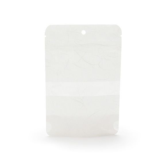 Doypack papier de riz Blanc 10.2x6x15.2cm | 57g trou suspension rond (100 pièces) [ZBGR2WH]