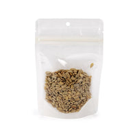 Eco Friendly Stand Up Pouches Rice Paper Transparent/White With Hanghole 10,2x6x15,2 cm