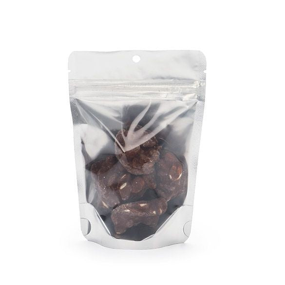 Doypack Argenté 10.2x6x15.2cm | 57g Trou Suspension Rond (100 pièces) [ZBGS2H]