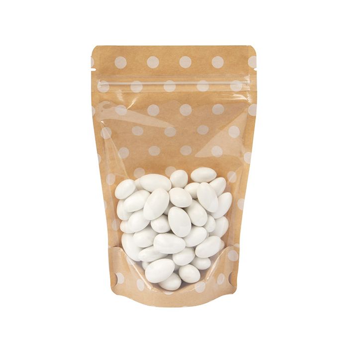 Doypack Transparent/Kraft à pois 13x7,9x20,6cm (25 pièces) [ZBGSW3SD]