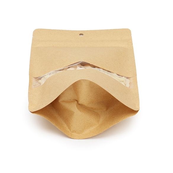 Doypack Kraft 13x7.9x20.6cm trou suspension rond | 113g (100 pièces) [ZBGW3KH]