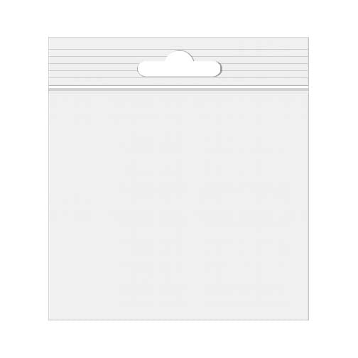 Sachet zip à transparence cristalline avec trou de suspension européen 12,7x12,7cm (100 pièces) [ZE55]