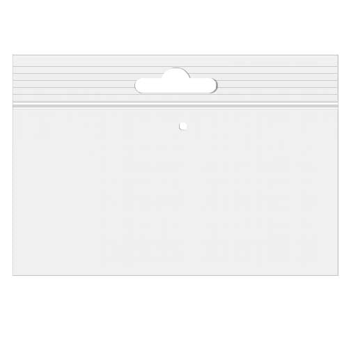 Sachet zip à transparence cristalline avec trou de suspension européen + trou d'aération 15,2x10,2cm (100 pièces) [ZE64V]