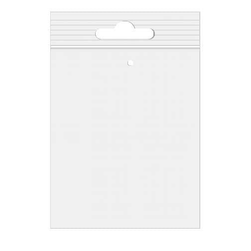 Sachet zip à transparence cristalline avec trou de suspension européen + trou d'aération 12,7x17,8cm (100 pièces) [ZE57V]