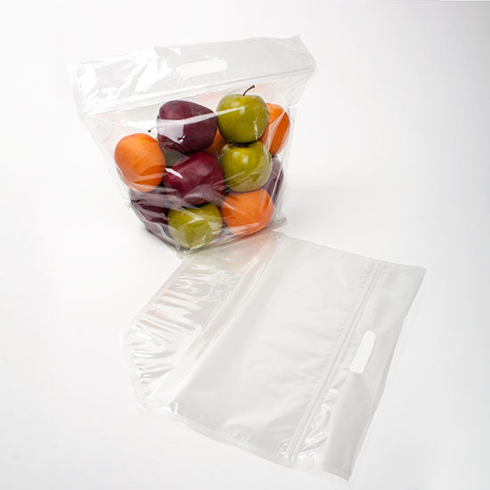 Sac à poignées avec zip transparence cristalline 36x17,5x28 cm (100 Pièces) [ZFG2]