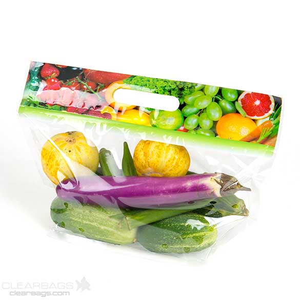 Sac à poignées avec zip transparence cristalline et trou d'aération 29,2x10,8x15,6 cm (100 Pièces) [ZFG5V]