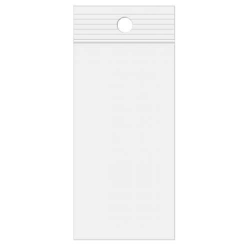 Sachet zip à transparence cristalline avec trou de suspension 7,6x30,5cm (100 pièces) [ZR312]