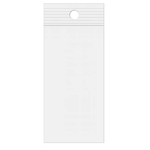 Sachet zip à transparence cristalline avec trou de suspension 7,6x17,8cm (100 pièces) [ZR37]