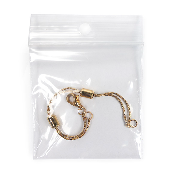 Sachet zip transparent PE-BD avec trou pour suspension 5,1x5,1cm (100 pièces) [2PR22]