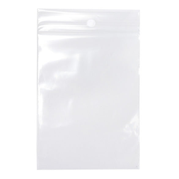 Sachet zip transparent PE-BD avec trou pour suspension 7,6x10,2cm (100 pièces) [2PR34]