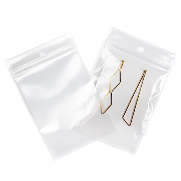Sachet zip transparent PE-BD avec trou pour suspension 7,6x10,2cm (100 pièces) [2PR34]