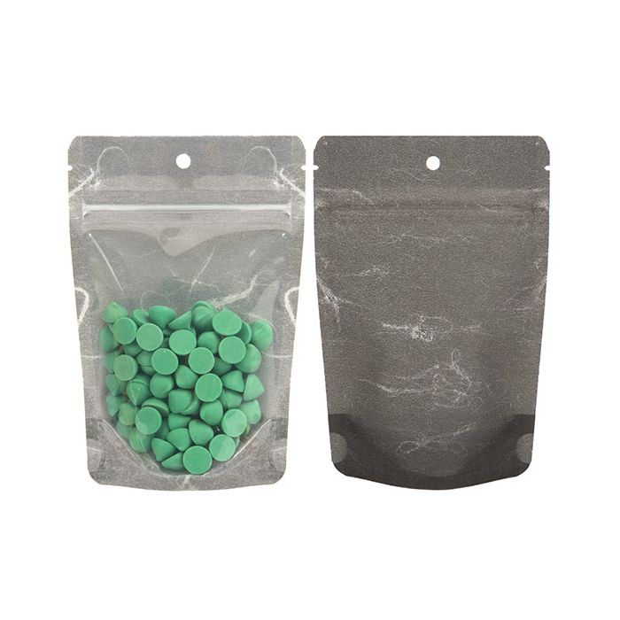 Doypack Transparentes/Noires 10,2x6x15,2cm | 57g Trou de suspension (100 pièces) [ZBGR2BCH]