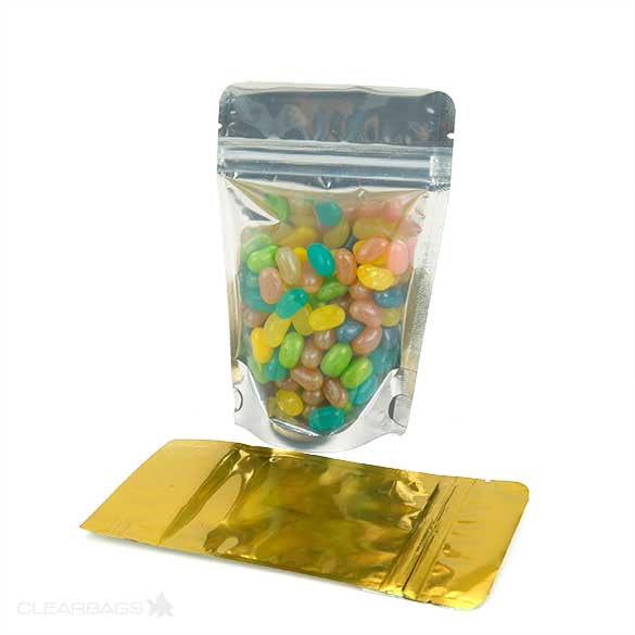 Doypack avec le dos doré 9.5x5.7x15.7cm | 57g (100 pièces) [ZBGG35]