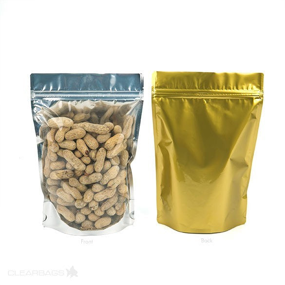 Doypack avec le dos doré 17.8x9.8x25.2cm | 283g (100 pièces) [ZBGG69]
