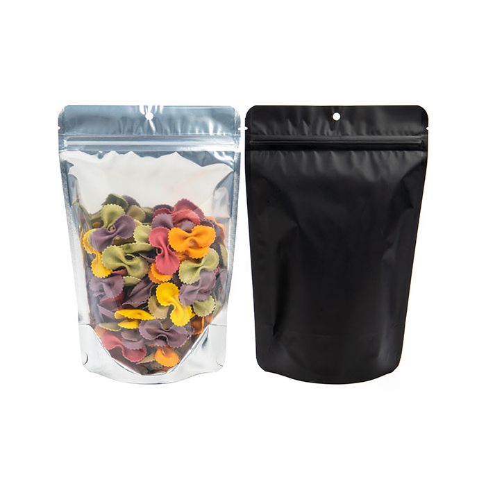 Doypack dos Noir 15x9x23cm Trou de suspension (100 pièces) [ZBGB7H]