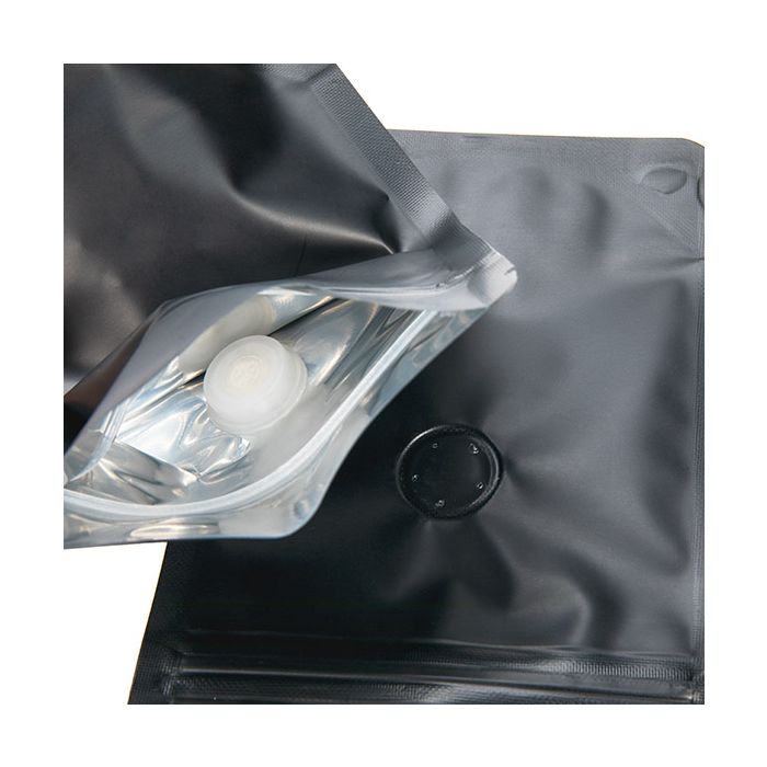 Doypack Noires 10,2x6x15,2cm avec valve (100 pièces) [ZBGM2MBV]